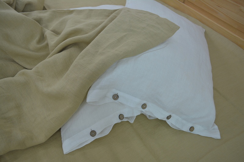 КПБ 1.5 спальный " Песочный" умягченный лен