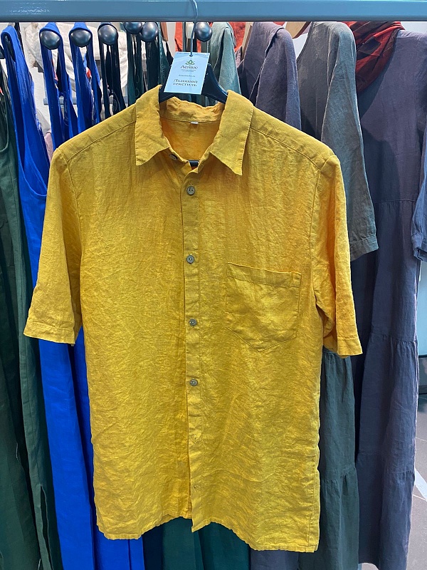 Рубашка  мужская лен